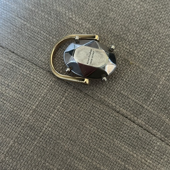 Acne Studios Stone Two Toned Silver Gold Ring - Picture 2 of 5